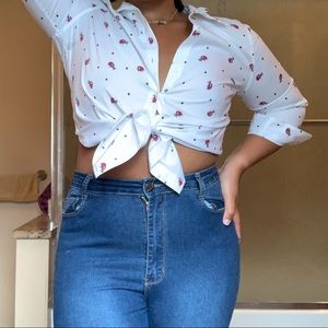 Sold on Depop Tie Front Crop Top